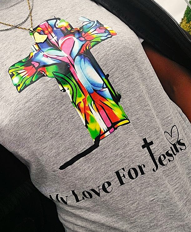 MY LOVE FOR JESUS GREY TSHIRT OLS