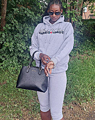 MODEL 2 IN GREY OLS HOODIE OBEDIENCE